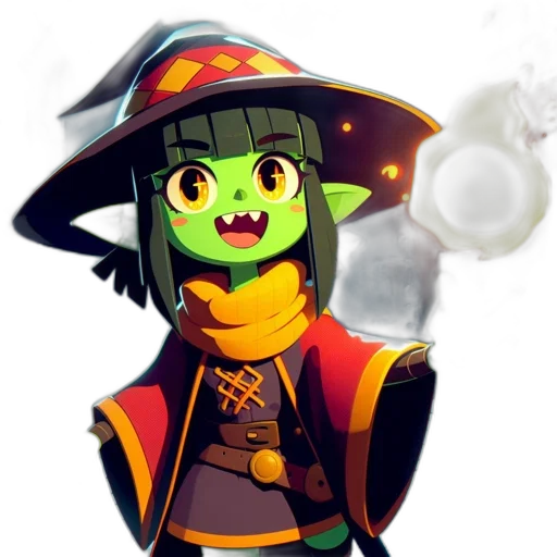 staff, mask, hat, dragon transparent PNG cut-out
