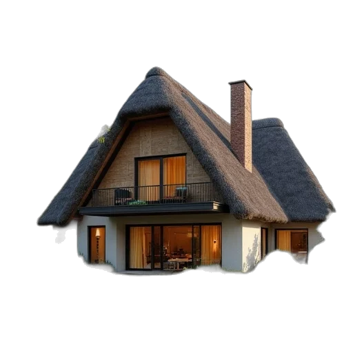 building, furniture, umbrella, 3d render transparent PNG cut-out