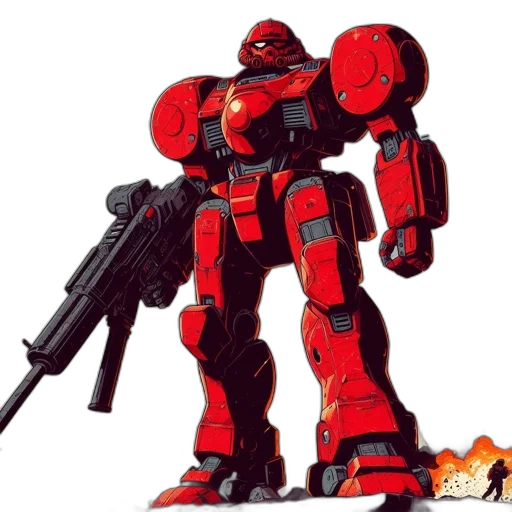 robot, weapon, concept art, 3d render transparent PNG cut-out