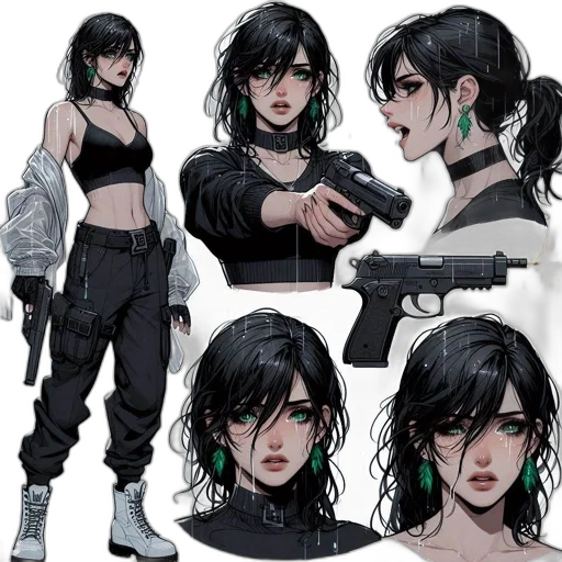 weapon, concept art, cyberpunk, comic book art transparent PNG cut-out