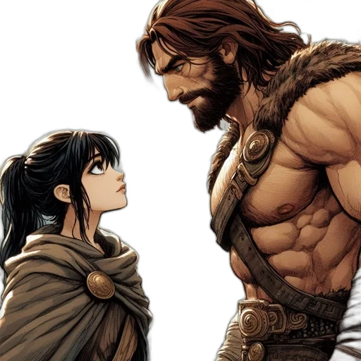 comic book art, fantasy art, concept art, earth tones transparent PNG cut-out