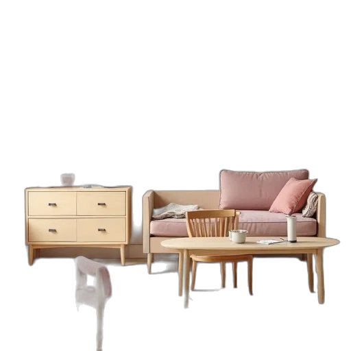 furniture, 3d render, photorealistic, earth tones transparent PNG cut-out