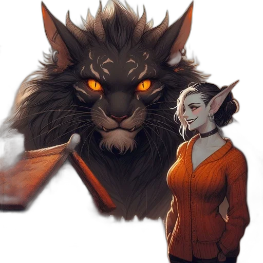 staff, creature, mask, jacket transparent PNG cut-out