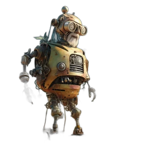 robot, creature, concept art, 3d render transparent PNG cut-out