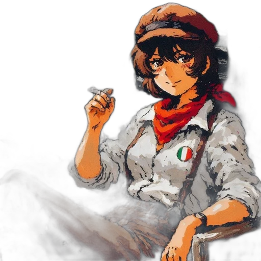 weapon, staff, jacket, hat transparent PNG cut-out