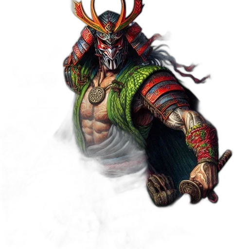 mask, dragon, staff, weapon transparent PNG cut-out