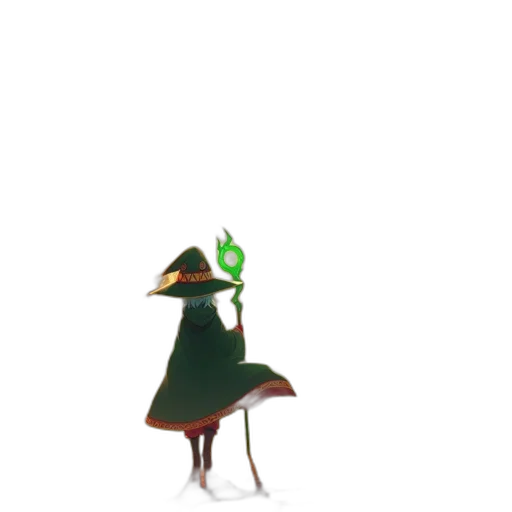 hat, staff, dress, dragon transparent PNG cut-out