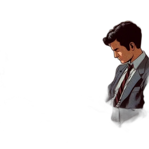 jacket, face, concept art, comic book art transparent PNG cut-out