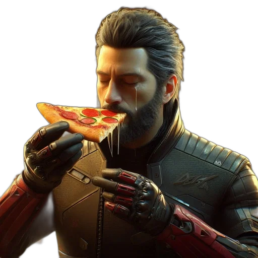 food, jacket, weapon, face transparent PNG cut-out