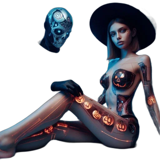 robot, jewelry, concept art, cyberpunk transparent PNG cut-out