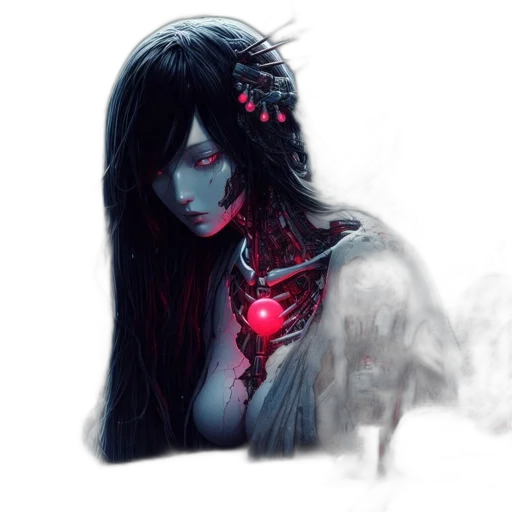 jewelry, robot, face, fantasy art transparent PNG cut-out