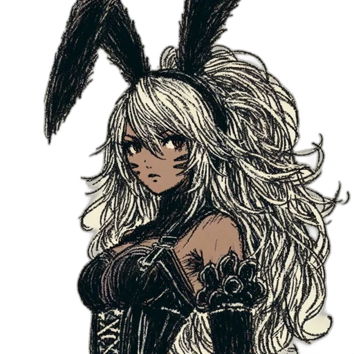 hair, dress, mask, staff transparent PNG cut-out