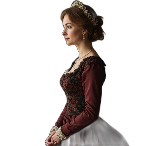 dress, crown, photorealistic, concept art transparent PNG cut-out