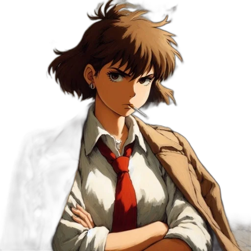 jacket, staff, face, anime transparent PNG cut-out