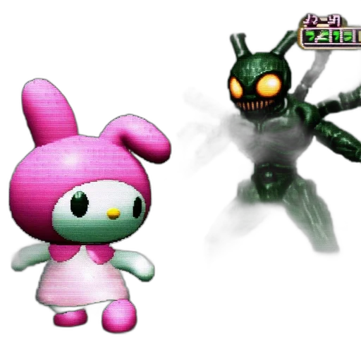 concept art, 3d render, pixel art, green transparent PNG cut-out