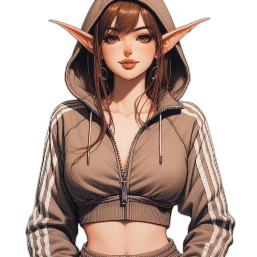 jacket, staff, face, creature transparent PNG cut-out