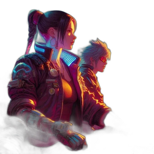 jacket, cyberpunk, concept art, fantasy art transparent PNG cut-out