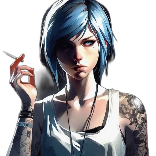 face, concept art, fantasy art, cyberpunk transparent PNG cut-out
