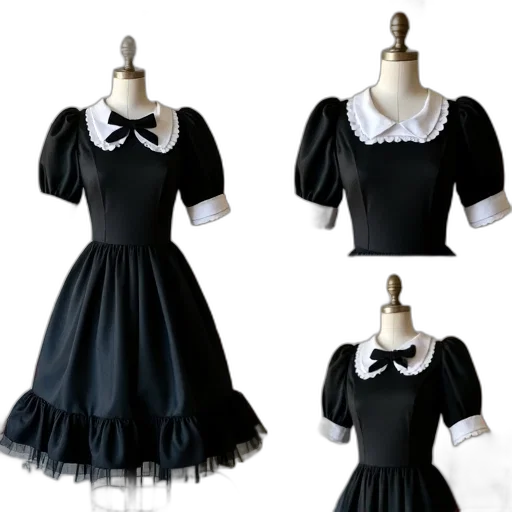 dress, 3d render, monochrome, dark transparent PNG cut-out