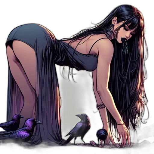 dress, fantasy art, concept art, comic book art transparent PNG cut-out