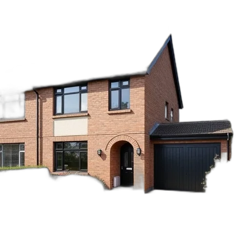 building, 3d render, bedrooms, semi transparent PNG cut-out