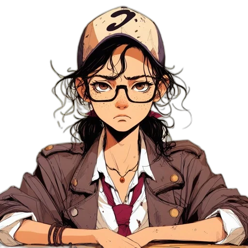 hat, jacket, staff, face transparent PNG cut-out