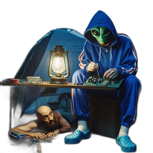jacket, mask, concept art, cyberpunk transparent PNG cut-out