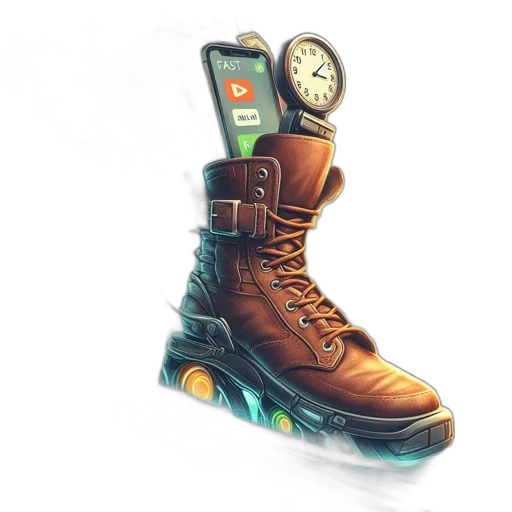 shoes, weapon, robot, cyberpunk transparent PNG cut-out