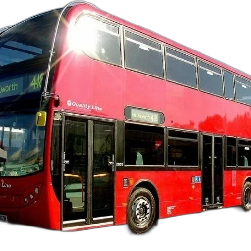 3d render, photorealistic, red, double-decker transparent PNG cut-out