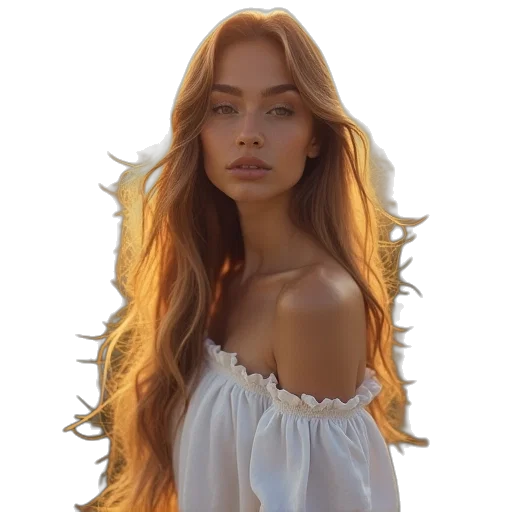 dress, hair, face, jewelry transparent PNG cut-out