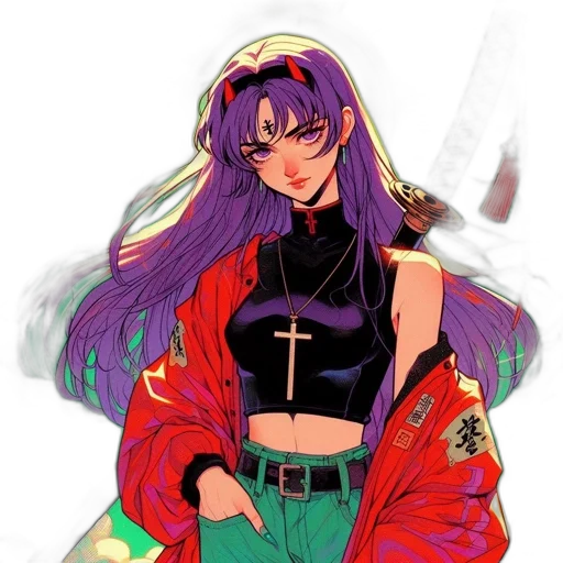 jacket, dress, jewelry, cyberpunk transparent PNG cut-out