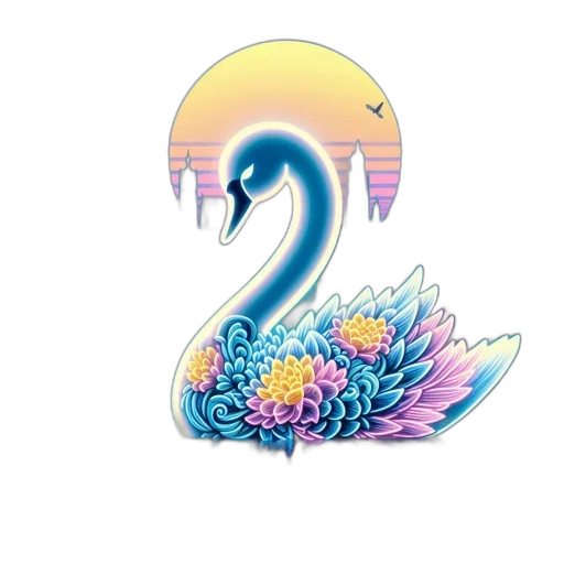 flower, vaporwave, 3d render, pixel art transparent PNG cut-out