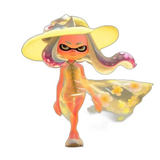 dress, hat, weapon, staff transparent PNG cut-out