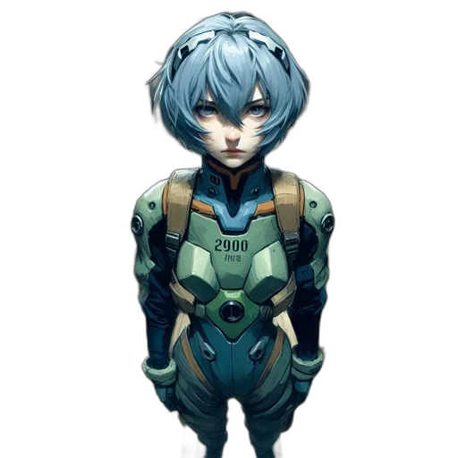 robot, face, weapon, jacket transparent PNG cut-out
