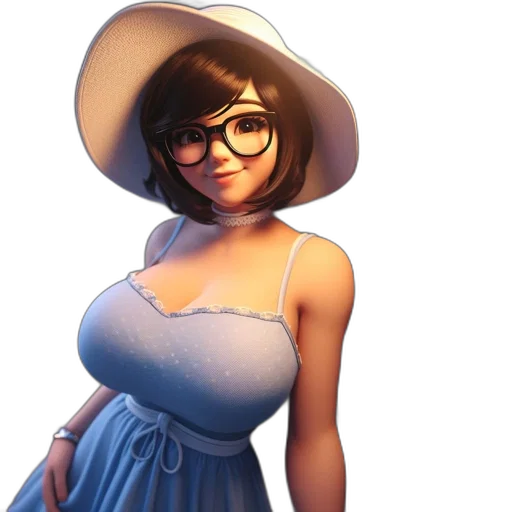 dress, hat, staff, face transparent PNG cut-out