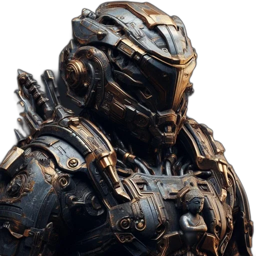 robot, face, mask, weapon transparent PNG cut-out