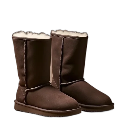 shoes, 3d render, earth tones, ugg transparent PNG cut-out