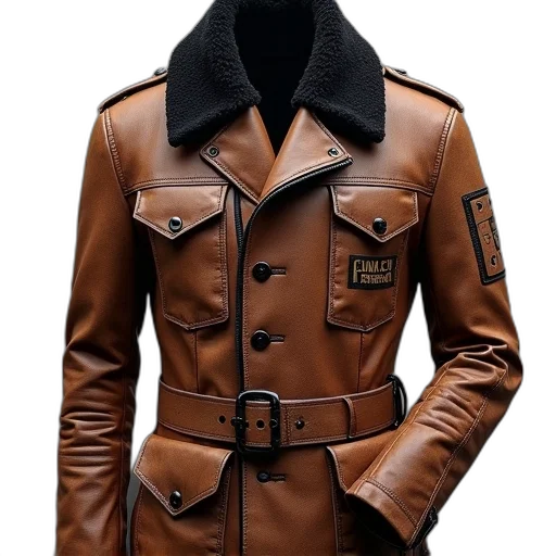 jacket, cyberpunk, photorealistic, earth tones transparent PNG cut-out