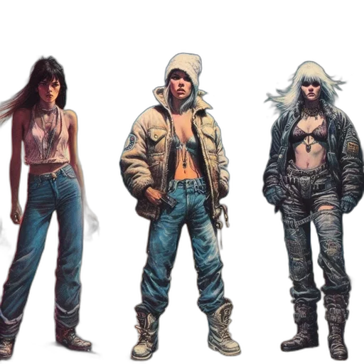 jacket, concept art, cyberpunk, comic book art transparent PNG cut-out