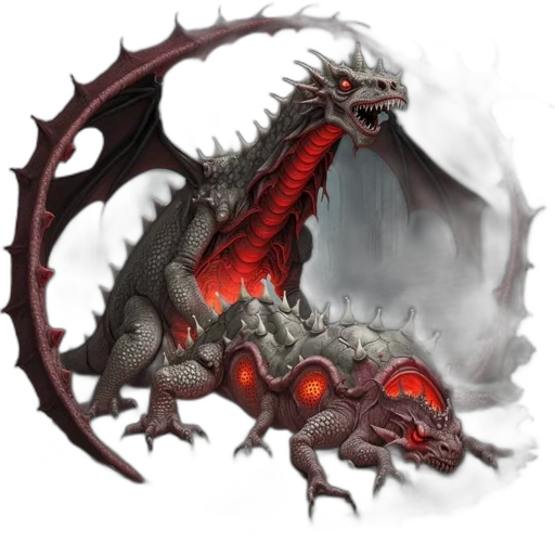 dragon, creature, staff, weapon transparent PNG cut-out