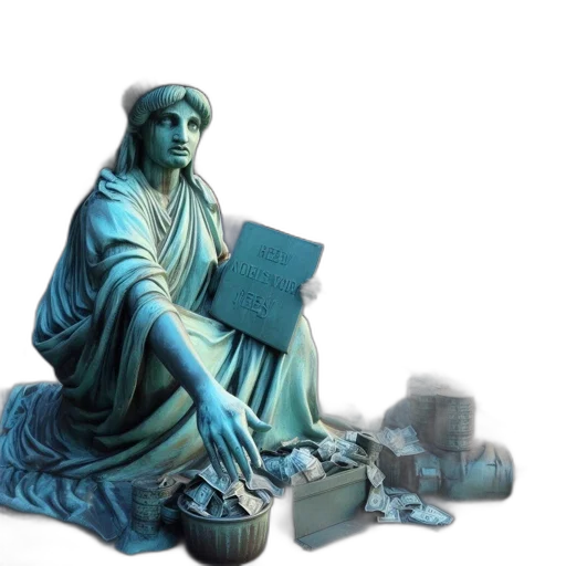 3d render, vaporwave, concept art, statue transparent PNG cut-out