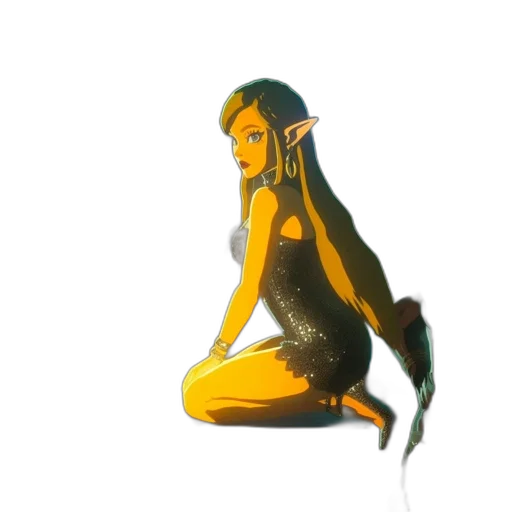 creature, dress, jewelry, staff transparent PNG cut-out