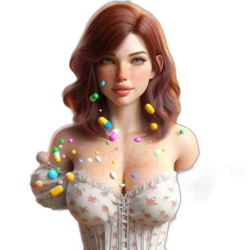 dress, jewelry, fantasy art, concept art transparent PNG cut-out