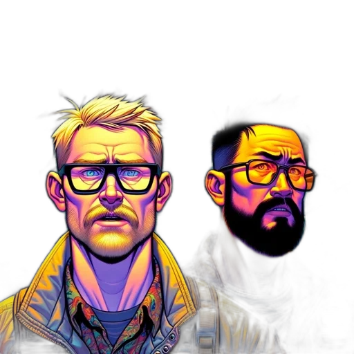 face, jacket, comic book art, concept art transparent PNG cut-out