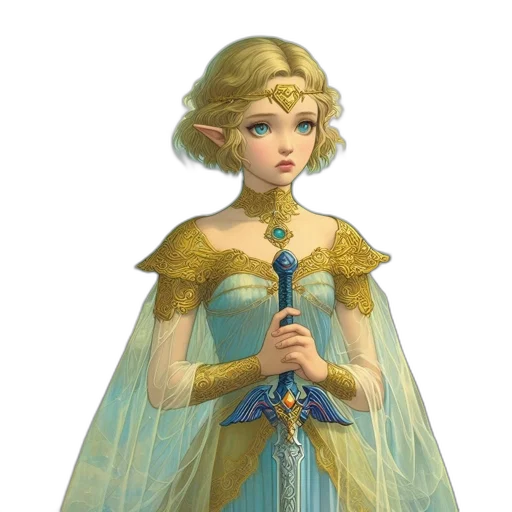 dress, crown, staff, face transparent PNG cut-out