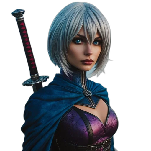 sword, staff, face, fantasy art transparent PNG cut-out