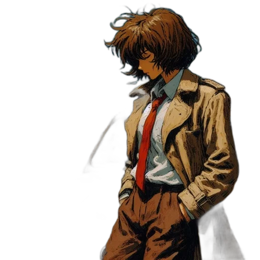 jacket, staff, comic book art, concept art transparent PNG cut-out