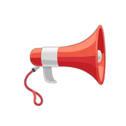staff, stylized, illustration, megaphone transparent PNG cut-out