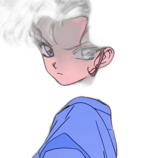jacket, hair, face, staff transparent PNG cut-out