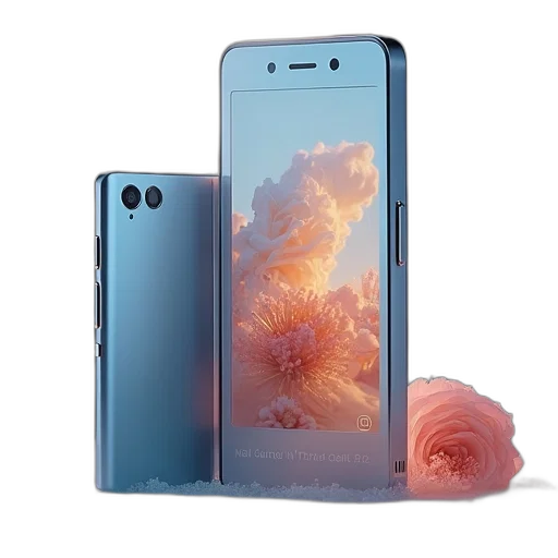 flower, vaporwave, pastel, blue transparent PNG cut-out